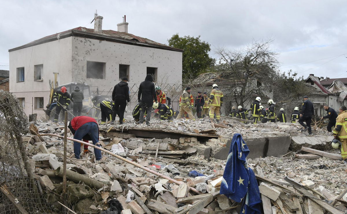 Aftermath of an overnight Russian combined shelling in Ukraine